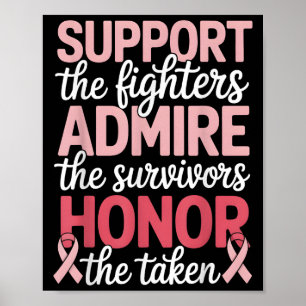 Poster Soutien pour le cancer du sein Admirez le cancer d