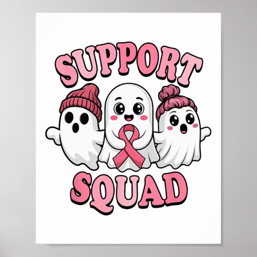 Poster Soutien Squad Ghosts mignon Sensibilisation au can (Devant)