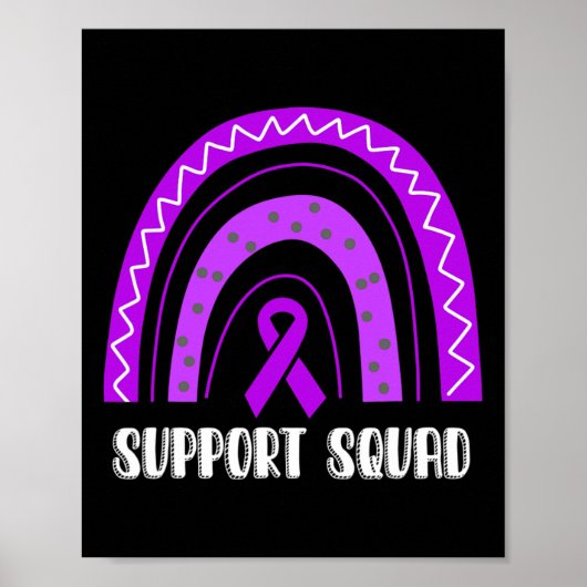 Poster Soutien Squad Purple Rainbow Fibromyalgia (Devant)