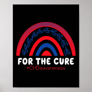 Poster Soutien Tsh Rouge Et Bleu Ruban Arc-En-Ciel Maladi