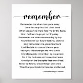 Poster Souvenez-vous du poème de Christina Georgina Rosse (Devant)