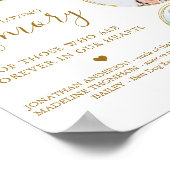 Poster Souvenir 3 Photo Or Ciel Mariage Mémorial (Coin)