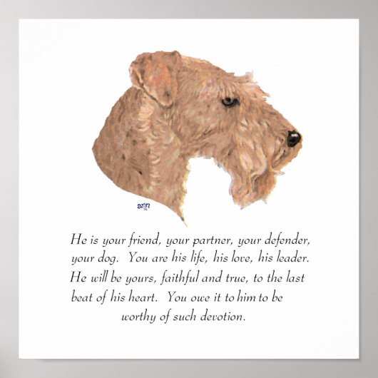 Poster Souvenir, chien mâle (Devant)