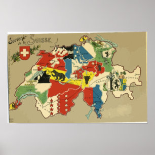 Poster Souvenir De La Suisse, cru