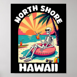 Poster Souvenir de North Shore Oahu Hawaï Hawaïen Sur