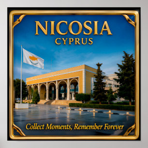 Poster Souvenir de vacances à Nicosie Chypre pour les ama
