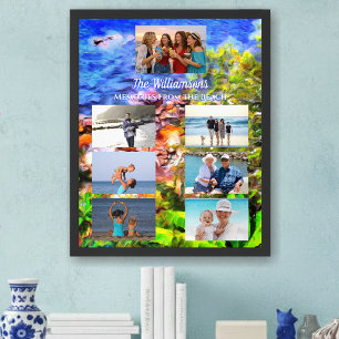 Poster Souvenir de vacances Collage de famille 0819 Impre