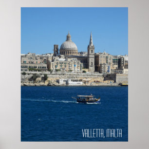 Poster Souvenir de vacances paysage La Valette Malte