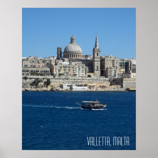 Poster Souvenir de vacances paysage La Valette Malte (Devant)