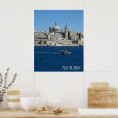 Poster Souvenir de vacances paysage La Valette Malte (Cuisine)