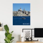 Poster Souvenir de vacances paysage La Valette Malte (Bureau à domicile)