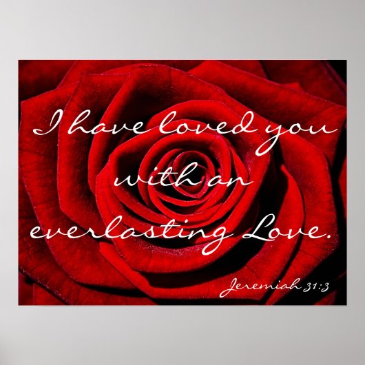 Poster Souvenir de verset de la Bible de l'amour éternel (Devant)