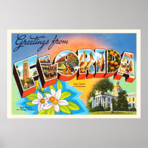 Poster Souvenir de Vintage voyage de la Floride FL d'état