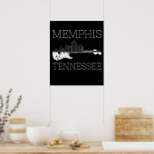 Poster Souvenir Memphis Guitare Musique Tennessee Memphis (Cuisine)