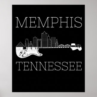 Poster Souvenir Memphis Guitare Musique Tennessee Memphis