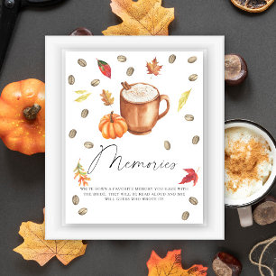 Poster Souvenirs de café à la citrouille avec la mariée