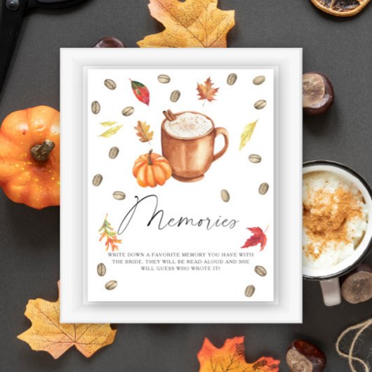 Poster Souvenirs de café citrouille avec la mariée