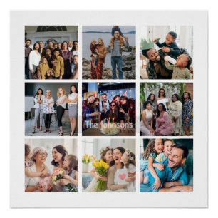 Poster Souvenirs de famille 9 Grille de photos Collage pe