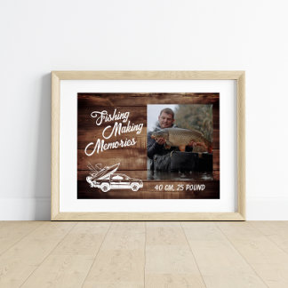 Poster Souvenirs de pêche du pêcheur Fête des pères Pêche