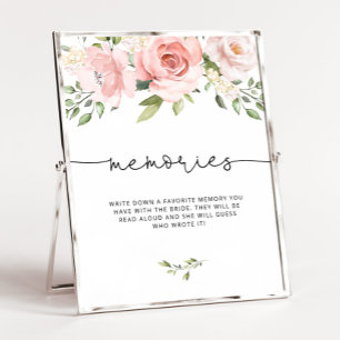 Poster Souvenirs floraux rose avec la mariée