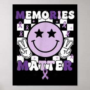 Poster Souvenirs ruban violet sensibilisation alzheimer