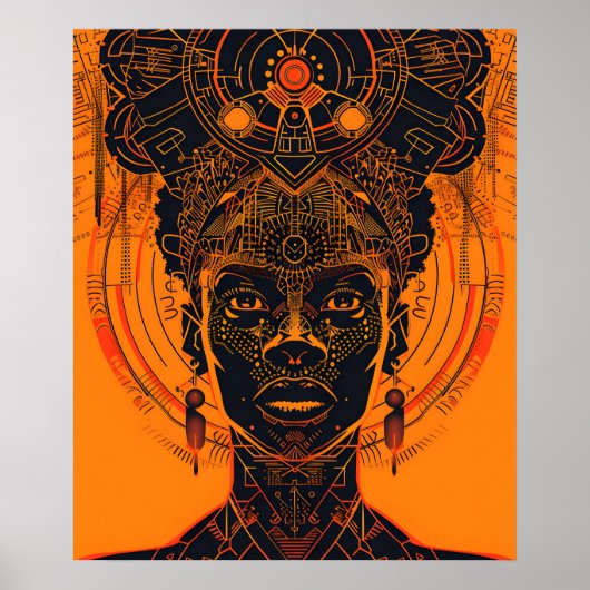 Poster Souveraineté majestueuse : Reine afro-américaine (Devant)