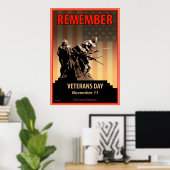 Poster Souviens-toi de la fête des anciens combattants (Bureau à domicile)