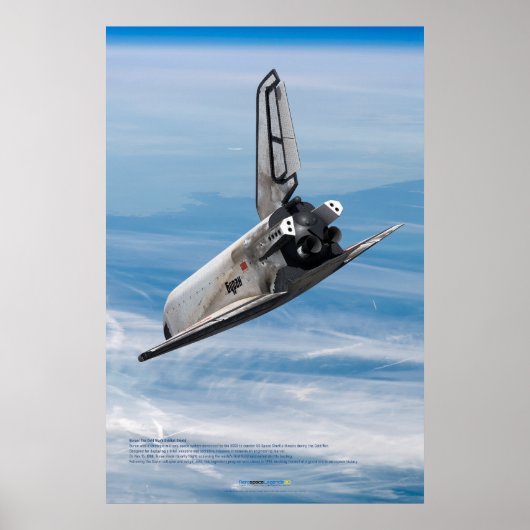 Poster Soviet Buran Shuttle Over the Planet Earth (Devant)