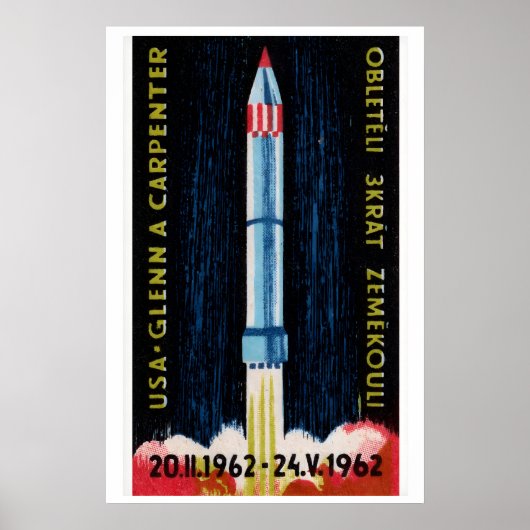 Poster Soviet Rocket Launch 1962 Astronaut - Matchbox (Devant)