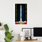 Poster Soviet Rocket Launch 1962 Astronaut - Matchbox (Bureau à domicile)