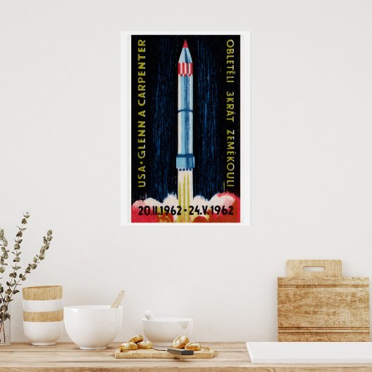 Poster Soviet Rocket Launch 1962 Astronaut - Matchbox (Cuisine)