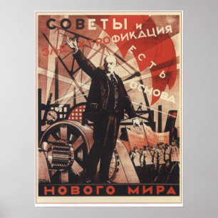Poster Soviétiques et électricité