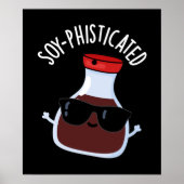 Poster Soy-phisticated Funny Soy Sauce Pun Dark BG (Devant)