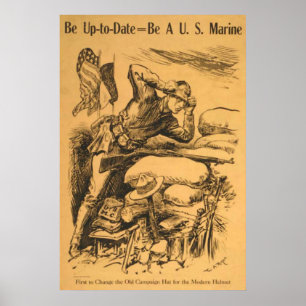Poster Soyez à jour - soyez une marine des États-Unis