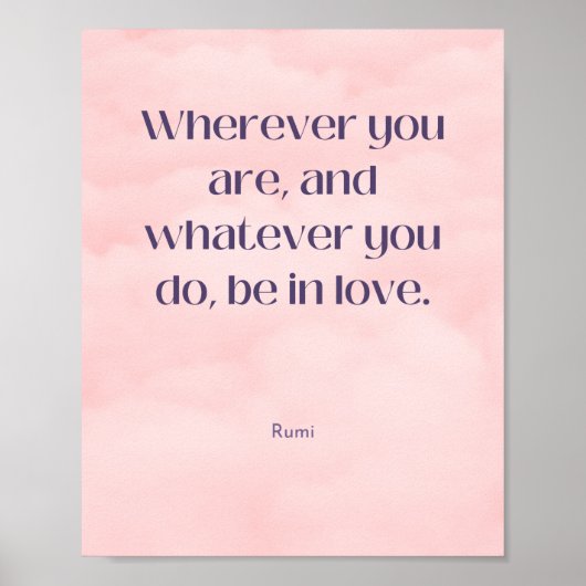 Poster Soyez amoureux Citation Rumi (Devant)