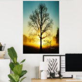 Poster Soyez calme et sachez que je suis Dieu (Bureau à domicile)