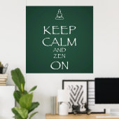 Poster Soyez calme et zen en cicatrisant l'affiche vert a (Bureau à domicile)