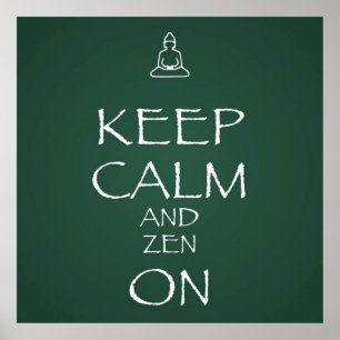 Poster Soyez calme et zen en cicatrisant l'affiche vert a