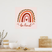 Poster Soyez comme Boho Rainbow Cheetah Inspiration rose (Cuisine)