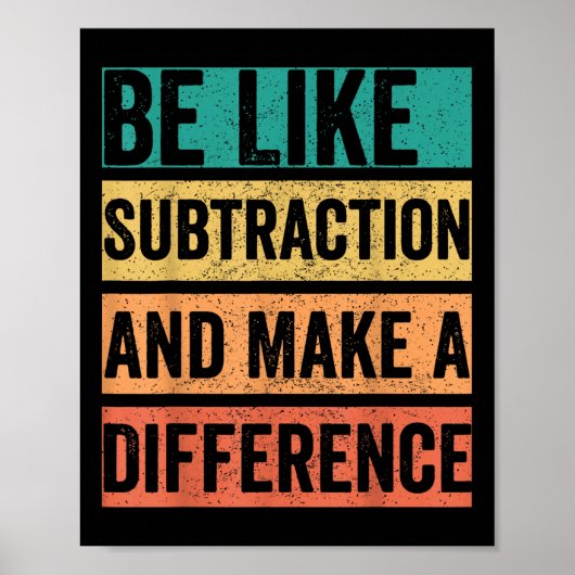Poster Soyez comme la soustraction et faites une différen (Devant)