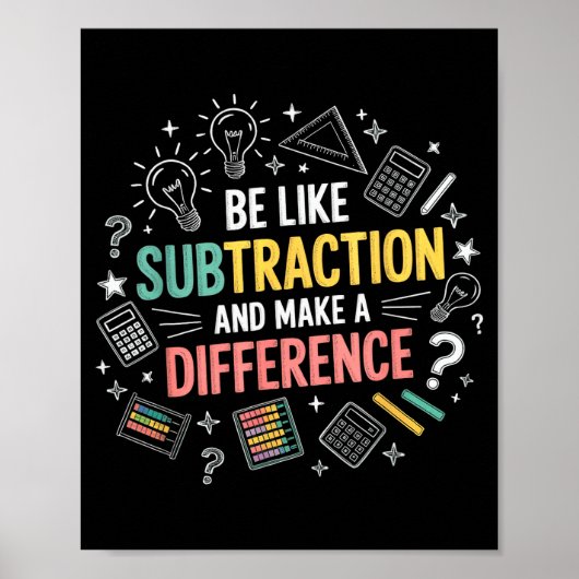 Poster Soyez comme la soustraction et faites une différen (Devant)