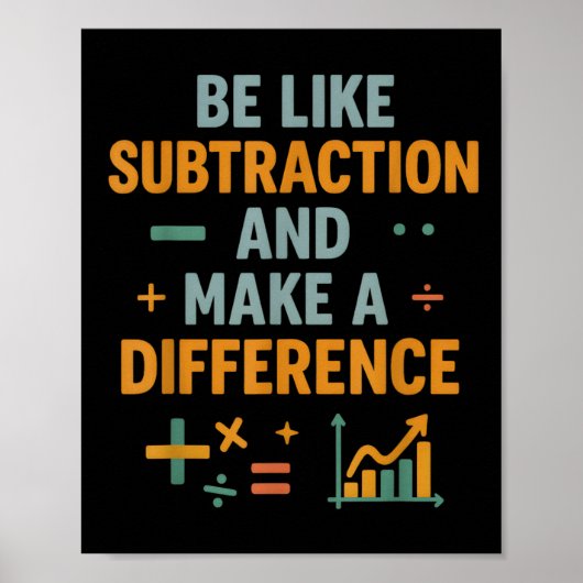 Poster Soyez comme la soustraction et faites une différen (Devant)