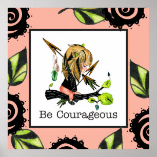 Poster Soyez courageux Art encadré Boho Enfant