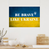 Poster Soyez courageux comme l'Ukraine citation textuelle (Cuisine)
