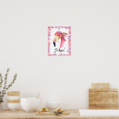Poster Soyez courageux Flamant rose (Cuisine)