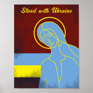 Poster Soyez d'accord avec la paix "jaune bleu" ukrainien