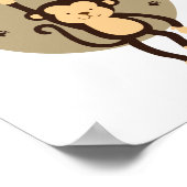 Poster Soyez Différent Kawaii Brown Monkey Accroché Sur (Coin)