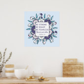 Poster Soyez fort courageux sans peur - Bible Verse (Cuisine)
