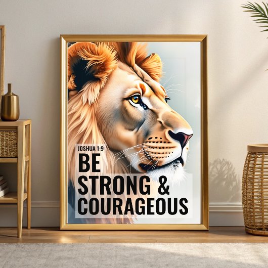 Poster Soyez fort et courageux Christian Wall Art Imprime