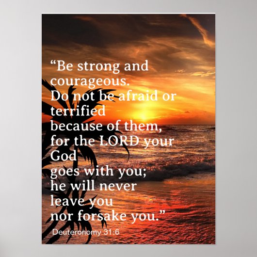 Poster Soyez fort et courageux Deutéronome 31:6 (Devant)